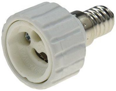 Adapter für Leuchtmittel 230V Kunststoff E14 auf GU10 - Keramik