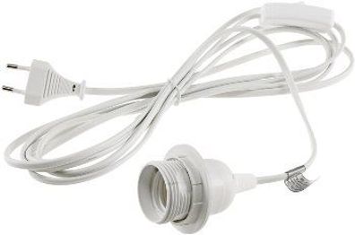 E27 Lampenfassung mit Schalter, 3,4m Kabel, Montagering