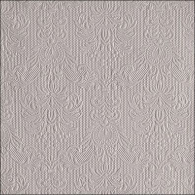 Servietten Papier 33x33cm Elegance geprägt 15 Stück Hellgrau