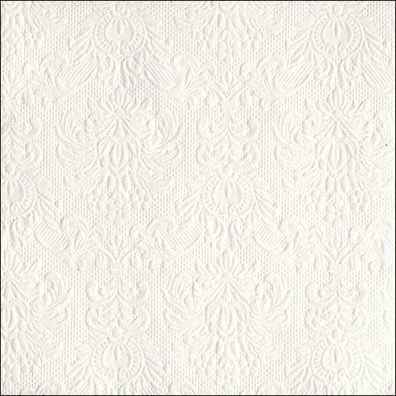 Servietten Papier 33x33cm Elegance geprägt 15 Stück Weiß