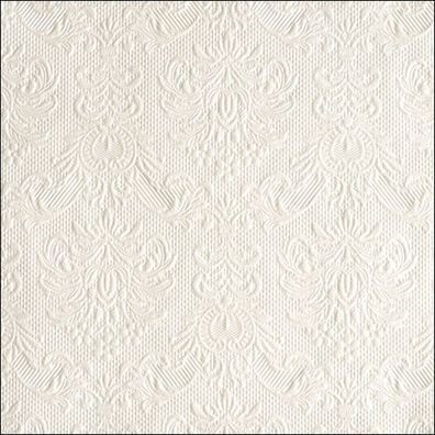 Servietten Papier 33x33cm Elegance geprägt 15 Stück Weiß Perlmutt