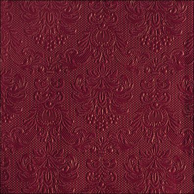 Servietten Papier 33x33cm Elegance geprägt 15 Stück Bordeaux