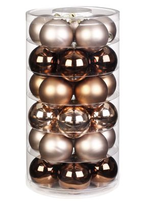 Weihnachtskugeln Glas 6cm Elegant Lounge, 30 Stück