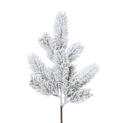 Tannenzweig mit Schnee 35cm PE Spritzguss künstlich grün / weiß