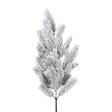 Tannenzweig mit Schnee 65cm PE Spritzguss künstlich grün / weiß