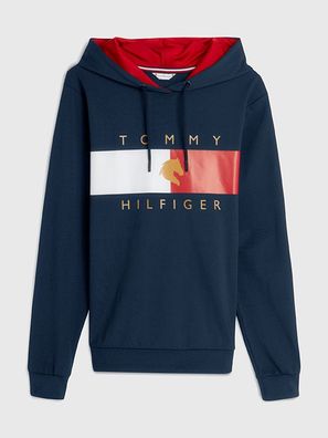 Tommy Hilfiger Tommy Flag Performance Damen Hoodie DESERT SKY FS 2023