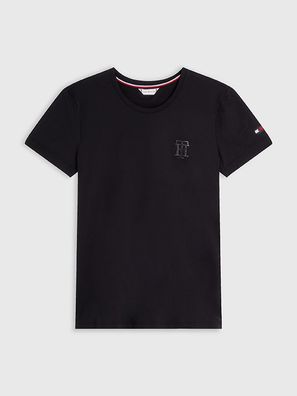 Tommy Hilfiger Damen Performance Strass T-Shirt BLACK FS 2023