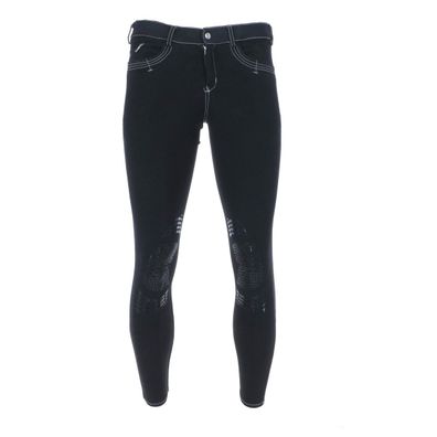 Covalliero Reithose Basic Plus für Herren in schwarz mit hellen Nähten und Kniegrip