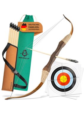 Holzbogen Set für Kinder, 16 tlg., Bogenlänge 100 cm