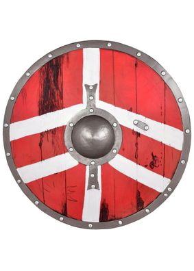 LARP Wikinger Schild Bjornir, rot/weiß, 60 cm