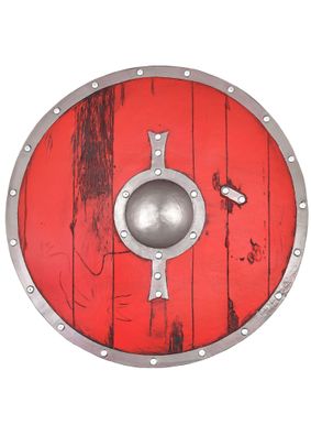 LARP Wikinger Schild Skjaldar, rot, 60 cm