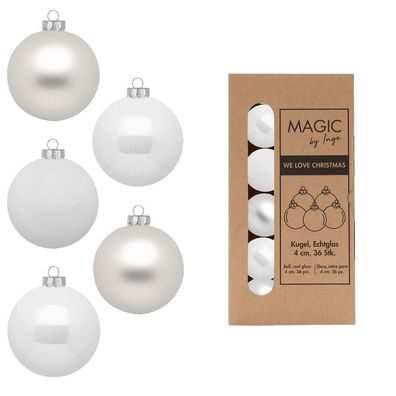 Weihnachtskugeln Glas 4cm 36 Stück - Just White