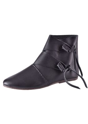 Frühmittelalterliche Wikingerschuhe Jorvik, schwarz, Größe 43, Kundenretoure