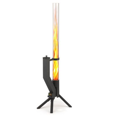 Gardenflare Feuerrohr aus Edelstahl in Schwarz für Outdoor-Bereiche