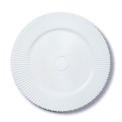 Dekoteller Kunststoff Linienstern 33cm weiß