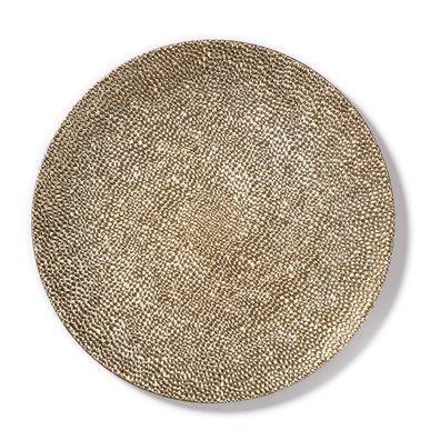Dekoteller 33cm Kunststoff gehämmerte Optik - Gold metallic