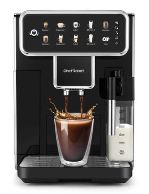 ChefRobot Espresso-Vollautomat, 4 Kaffeesorten, Touchscreen, 1,5?l, selbstreinigend