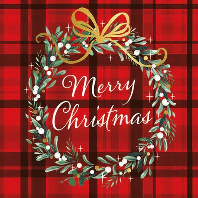 Servietten Papier 33x33cm 3-lagig mit Merry Christmas Motiv 20 Stk