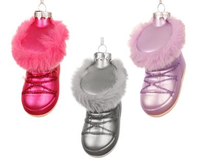 Christbaumschmuck Glas 8,5cm Winterstiefel Figur 1 Stück sortiert