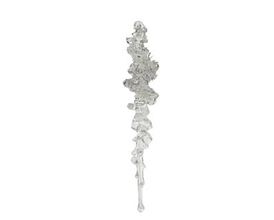 Christbaumschmuck Eiszapfen Figur 17,5cm Kunststoff Transparent Silber