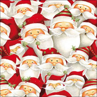 Servietten Papier 33x33cm 3-lagig mit Weihnachtsmann Motiv 20 Stück