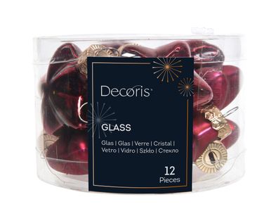 Christbaumschmuck Sterne 4cm Glas 12 Stück - Ochsenblut