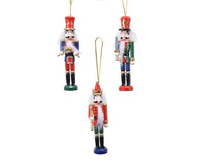 Christbaumschmuck Nussknacker Holz 12cm bunt, 1 Stück sortiert