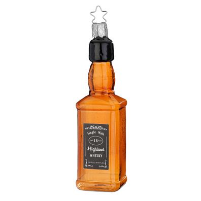 Christbaumschmuck Whisky Flasche Glas 13cm braun 1 Stück