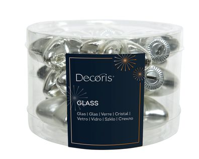 Christbaumschmuck Sterne 4cm Glas 12 Stück - Silber