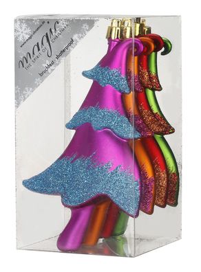 Christbaumschmuck Tannenbäume 14cm Kunststoff 4er Set - Mille Fiori