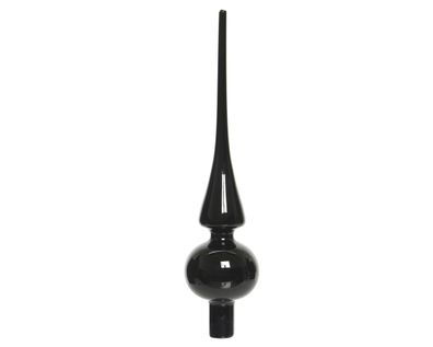 Christbaumspitze Glas 26cm schwarz glänzend