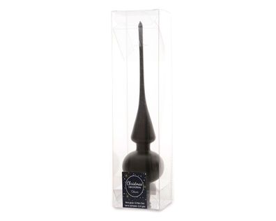 Christbaumspitze Glas 26cm schwarz matt