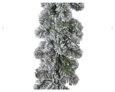 Tannengirlande 20cm künstlich 180 Spitzen mit Schnee Grün / Weiß 2,7m
