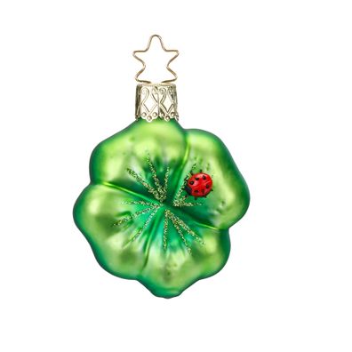 Christbaumschmuck Glücksklee Glas 6.5cm grün, 1 Stück