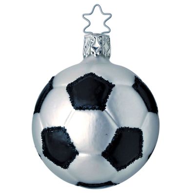 Christbaumschmuck Fußball Glas 7.5cm, 1 Stück