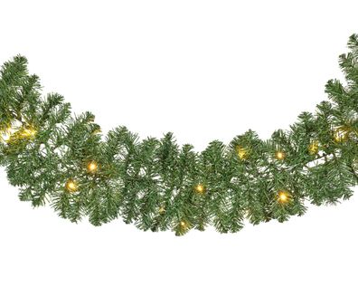Tannengirlande 12cm künstlich mit LED Indoor & Outdoor 2,7m Warmweiß