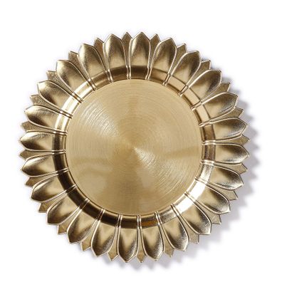 Dekoteller 33cm Kunststoff mit Strahlenkranz - Gold metallic