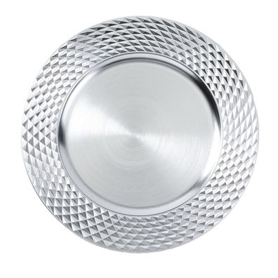Dekoteller 33cm Kunststoff Rauten - Silber