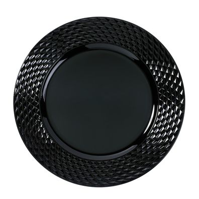 Dekoteller 33cm Kunststoff Rauten - Schwarz
