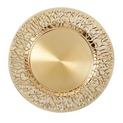 Dekoteller 33cm Kunststoff Zweige - Gold metallic