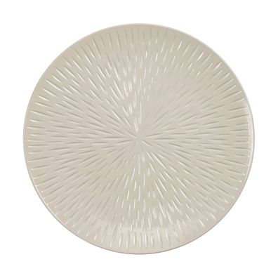 Dekoteller 33cm Kunststoff mit Strahlen Muster - Beige