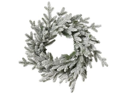 Künstlicher Tannenkranz 50cm beschneit Grün / Weiß