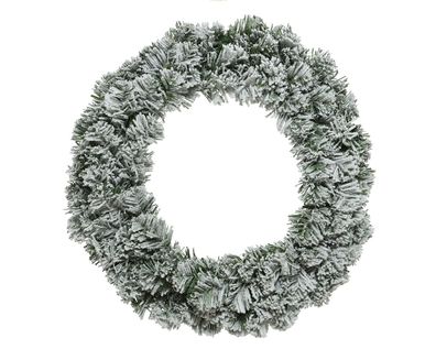 Tannenkranz mit Schnee 50cm künstlich Grün / Weiß