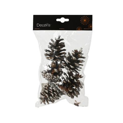 Tannenzapfen / Deko Naturzapfen 5-6cm 5er Set beschneit