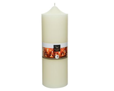 Kirchenkerze 10x25cm Paraffin 195 Std. Brenndauer Ivory / Elfenbein