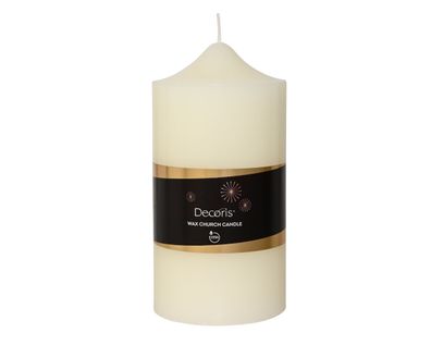 Kirchenkerze 10x20cm Paraffin 155 Std. Brenndauer Ivory / Elfenbein