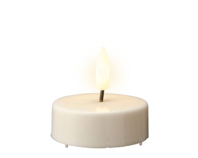 LED Teelichter 6x5,5cm mit Timer Kunststoff 2 Stück Weiß / Warmweiß
