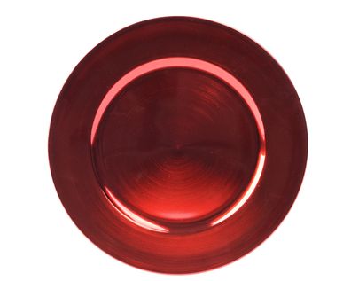 Dekoteller 33cm Kunststoff glänzend - Rot metallic