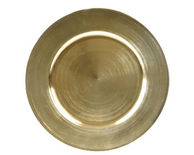 Dekoteller 33cm Kunststoff glänzend - Gold metallic