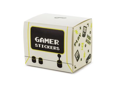 Sticker Set Gaming 270 cm Rolle 36 Aufkleber Schwarz / Weiß / Gelb